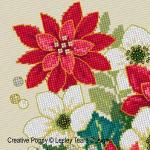 Lesley Teare Designs - Festive Poinsettia decoration, zoom 2 (Cross stitch chart)