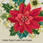 Lesley Teare Designs - Festive Poinsettia decoration, zoom 3 (Cross stitch chart)