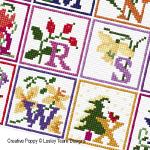 Lesley Teare Designs - Floral Alphabet, zoom 4 (Cross stitch chart)