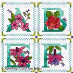 Lesley Teare Designs - Floral Alphabet Sampler, zoom 1 (Cross stitch chart)