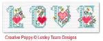 Lesley Teare Designs - Floral hearts ABC zoom 4 (cross stitch chart)