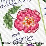 Lesley Teare Designs - Flower Calendar sampler zoom 2 (cross stitch chart)