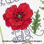 Lesley Teare Designs - Flower Calendar sampler zoom 3 (cross stitch chart)
