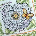 Lesley Teare Designs - Four Blackwork Flowers zoom 3