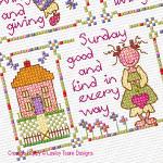 Lesley Teare Designs - Nursery Rhyme (Monday\'s Child), zoom 3 (Cross stitch chart)