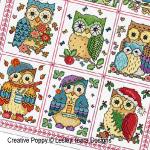 Lesley Teare Designs - Owl Sampler zoom 2 (cross stitch chart)