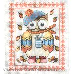 Lesley Teare Designs - Owl Sampler zoom 4 (cross stitch chart)