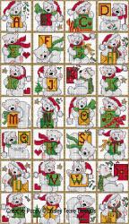 Lesley Teare Designs - Polar Bear Alphabet zoom 2 (cross stitch chart)