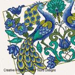 Lesley Teare Designs - Proud Peacocks, zoom 3 (Cross stitch chart)