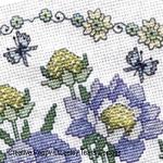 Lesley Teare Designs - Scabious flowers and Wren, zoom 2 (Cross stitch chart)