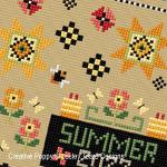 Lesley Teare Designs - Seasonal Sampler Summer, zoom 2 (Cross stitch chart)