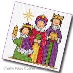 Lesley Teare Designs - Square Nativity Cards (x4), zoom 4 (Cross stitch chart)