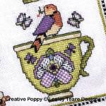 Lesley Teare Designs - Tea Cup Sampler zoom 2 (cross stitch chart)