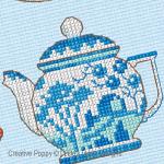 Lesley Teare Designs - Teatime Sampler zoom 2 (cross stitch chart)
