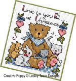Lesley Teare Designs - Traditional Christmas teddies zoom 1 (cross stitch chart)