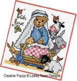 Lesley Teare Designs - Traditional Christmas teddies zoom 4 (cross stitch chart)
