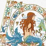 Lesley Teare Designs - Fantasy Mermaid zoom 1 (cross stitch chart)