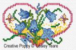 Lesley Teare Designs - Floral Hearts zoom 2 (cross stitch chart)