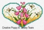 Lesley Teare Designs - Floral Hearts zoom 3 (cross stitch chart)
