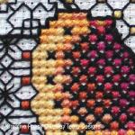 Lesley Teare Designs - Flower & Butterflies Blackwork zoom 3 (cross stitch chart)
