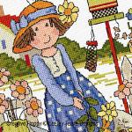 Lesley Teare Designs - Folk Art Garden zoom 1 (cross stitch chart)