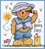 Lesley Teare Designs - Teddy cards for Boys zoom 1 (cross stitch chart)