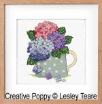 Lesley Teare Designs - Hydrangea Bouquet zoom 3 (cross stitch chart)