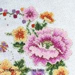 Lesley Teare Designs - Oriental Bird and Flower Design zoom 2 (cross stitch chart)