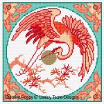 Lesley Teare Designs - Oriental Crane zoom 2 (cross stitch chart)