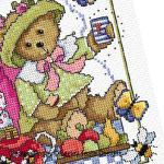 Lesley Teare Designs - Teddy Bears Picnic zoom 3 (cross stitch chart)
