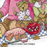 Lesley Teare Designs - Teddy Bears Picnic zoom 4 (cross stitch chart)