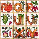 Lesley Teare Designs - Vegetable Alphabet zoom 2 (cross stitch chart)