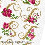 Lesley Teare Designs - Alphabet - Roses zoom 2 (cross stitch chart)