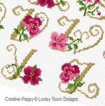 Lesley Teare Designs - Alphabet - Roses zoom 3 (cross stitch chart)