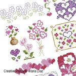 Maria Diaz - Pink and Purple Floral zoom 2 (cross stitch chart)