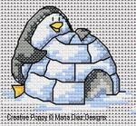 Fun penguins, designed by Maria Diaz - Cross stitch pattern chart (zoom1)