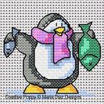Fun penguins, designed by Maria Diaz - Cross stitch pattern chart (zoom 4)