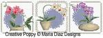 Orchids, designed by Maria Diaz - Cross stitch pattern chart (zoom 5)
