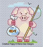 7 Little Pigs, designed by Maria Diaz - Cross stitch pattern chart (zoom 4)