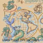 Maria Diaz - Seafarer\'s globe  zoom 2 (cross stitch chart)