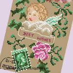 Vintage Postcard/Greeting card - Best wishes - cross stitch pattern - by Monique Bonnin (zoom 1)