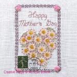 Monique Bonnin - Daisy Heart (With Love / Happy Mother\'s Day), zoom 4 (Cross stitch chart)