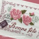 Monique Bonnin - Old Garden Roses (Best Wishes), zoom 4 (Cross stitch chart)