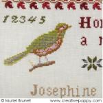 Josephine - Reproduction sampler - charted by Muriel Berceville (zoom 1)