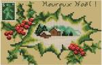 Vintage Postcard/Greeting card - Merry Christmas  - cross stitch pattern - by Monique Bonnin (zoom 2)
