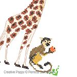 Perrette Samouiloff - Giraffe & Monkey zoom 2 (cross stitch chart)