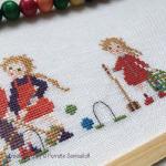 Perrette Samouiloff - Happy Childhood: The Croquet game, zoom 3 (Cross stitch chart)