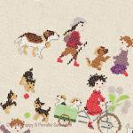 Perrette Samouiloff - Happy Childhood: Dogs and Puppies, zoom 1 (Cross stitch chart)