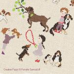 Perrette Samouiloff - Happy Childhood: Dogs and Puppies, zoom 2 (Cross stitch chart)