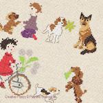Perrette Samouiloff - Happy Childhood: Dogs and Puppies, zoom 3 (Cross stitch chart)